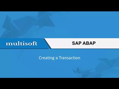 Sample Video for SAP-ABAP Creating a Transaction 