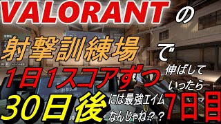 【VALORANT】の射撃訓練場で１日１スコアずつ伸ばしていったら３０日後には最強エイムなんじゃね？？？　＃７日目