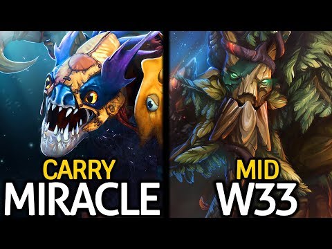 MIRACLE Slark Carry & W33 Treant Protector Mid Pro Gameplay 7.23 Dota 2