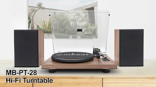 mbeat® MB-PT-28 Bluetooth Hi-Fi Turntable with Speakers