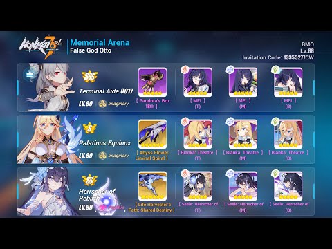 [HI3 SEA] Exalted MA - False God Otto (SSS) 47904 - TA, PE(S2), HoRB(SS0)