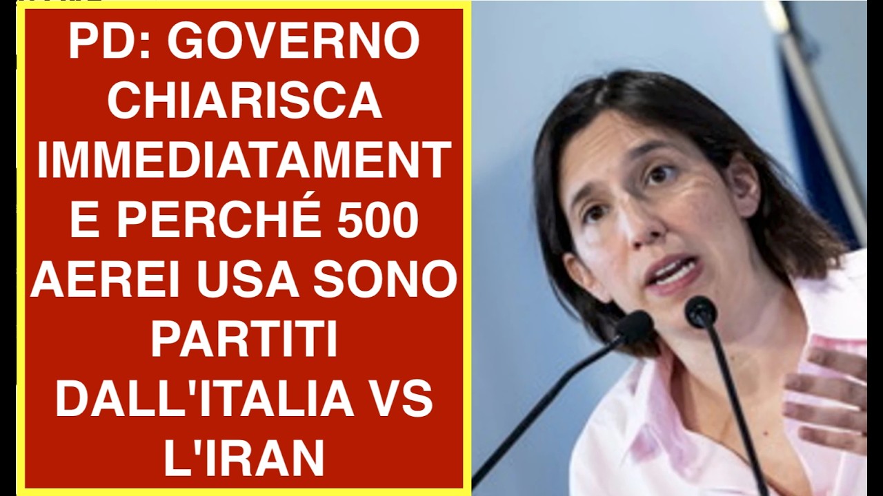 PD: GOVERNO CHIARISCA IMMEDIATAMENTE PERCHÉ 500 AEREI USA SONO PARTITI DALL'ITALIA VS L'IRAN