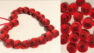 DIY Wall decor | Valentine's Day decoration ideas | Paper Rose Flowers | Beautiful Valentine  Craft