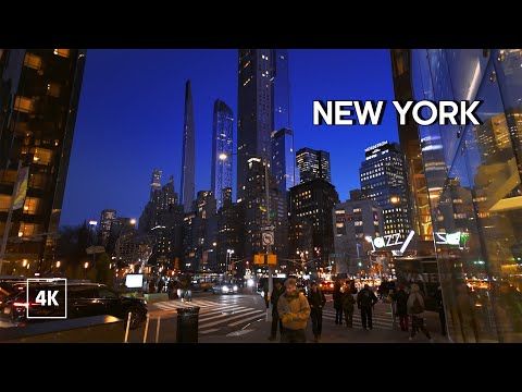 New York City Night Walk 🌃 Manhattan Ambience for Deep Sleep & Study (4K)