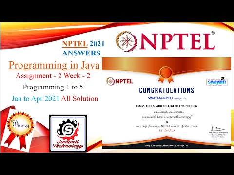 Programming In Java Nptel Week 2 Assignment2 Wit Program Programming All Solution