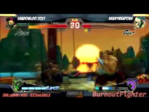 Shadowloo|ToXY [Akuma] vs HeavyWeapons [Sagat] SNL X OHR:VIC 22 Jan SSF4AE 2012 GF