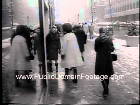 1965 Spring snow storm hits the United States Newsreel PublicDomainFootage.com