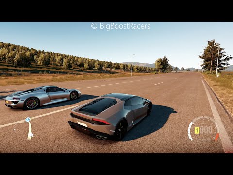 Dragtimes Forza Horizon 2 | 1000+ HP UGR Huracan Build | Porsche 918 + Turbo S Drag Racing