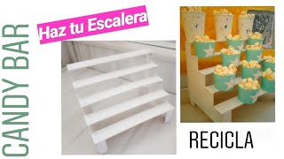Mueble Candy Bar| Escalera Mesa de Dulces |Reciclando Caja De Fresas