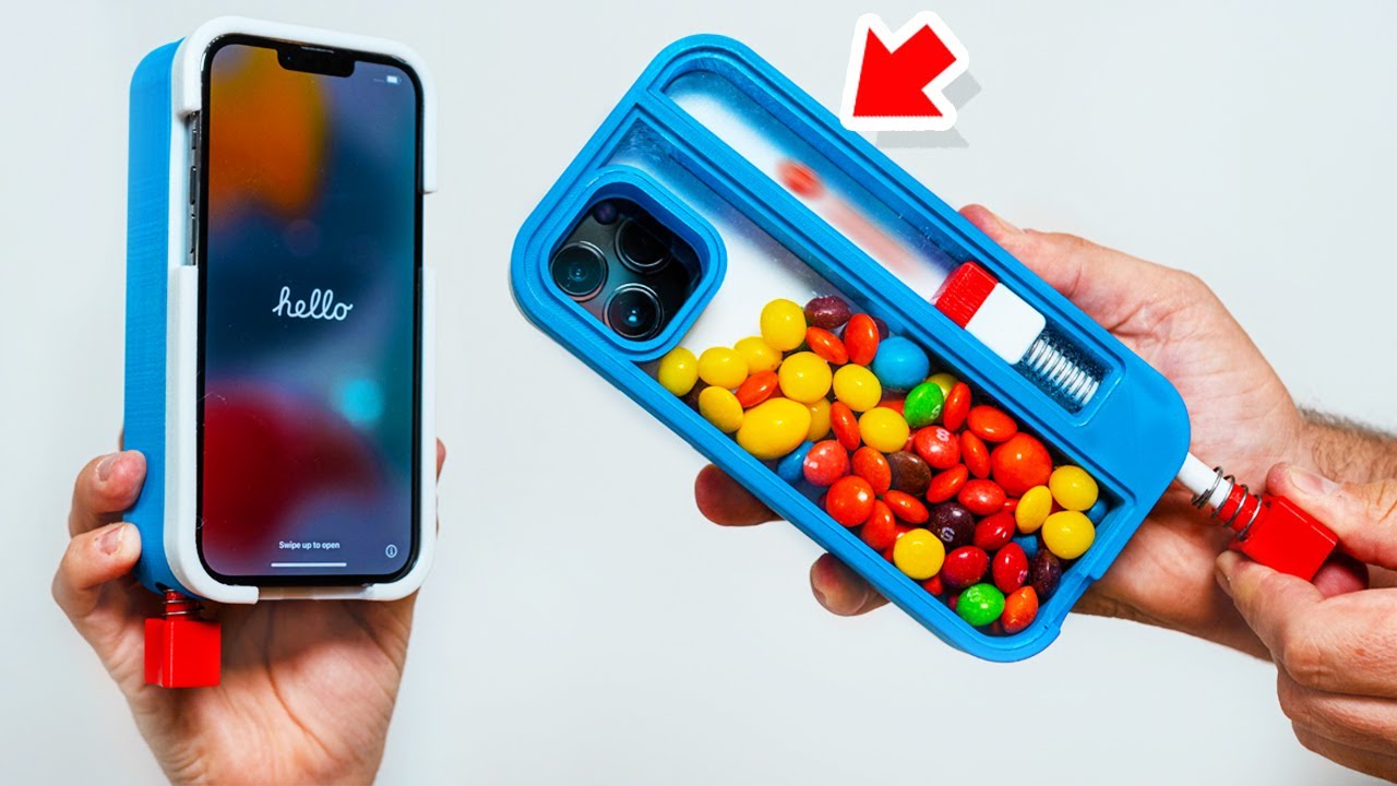 I invented a candy dispensing iPhone Case (iPhone 13 Pro Max!) - YouTube