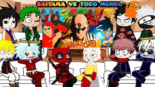 Animes react a SAITAMA VS TODO MUNDO 4 - A BATALHA FINAL 😅❤️ •VoiceMakers•