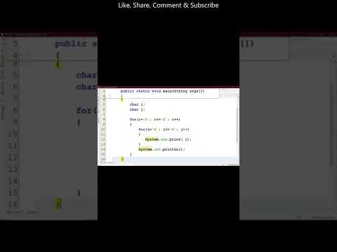 Alphabet Pattern Program In Java 26 Shorts Java