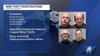 Deputies: 4 arrested in connection with AT&T wire theft in Pickens County, South Carolina