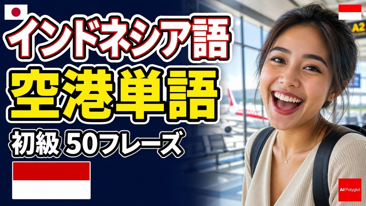 インドネシア語 空港単語 初級 | 初心者 | 聞き流し | 作業用 | ネイティブ | 日常会話 | 空港 基本単語 フレーズ リスニング 旅行 会話 練習 episode artwork