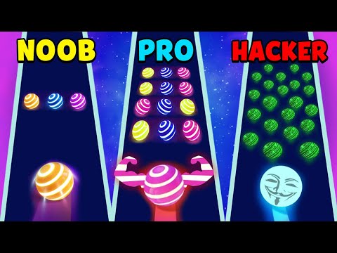 NOOB vs PRO vs HACKER - Dancing Road - YouTube