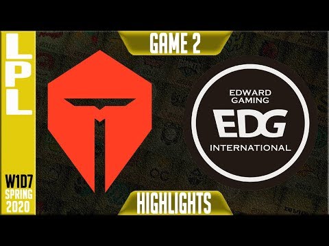 TES vs EDG Highlights Game 2 | LPL Spring 2020 W1D7 | Top Esports vs Edward Gaming G2