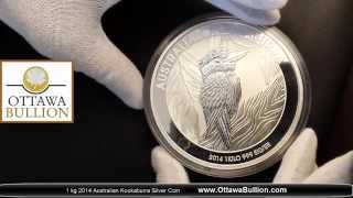 1 kg 2014 Australian Kookaburra Silver Coin  - Where to Sell Silver in Ottawa