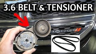 DODGE JEEP CHRYSLER 3.6 PENTASTAR SERPENTINE BELT REPLACEMENT TENSIONER AND DIAGRAM