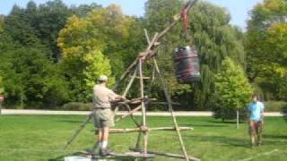 preview picture of video 'Building a trebuchet at Muskego's 2008 Webelo Feast'