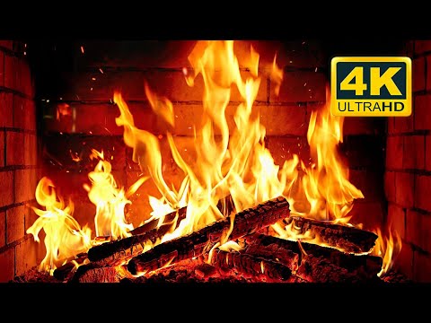 🔥 Cozy Fireplace 4K (12 HOURS). Fireplace with Crackling Fire Sounds. Crackling Fireplace 4K