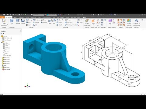 Autodesk Inventor Tutorial for beginners exercise 9