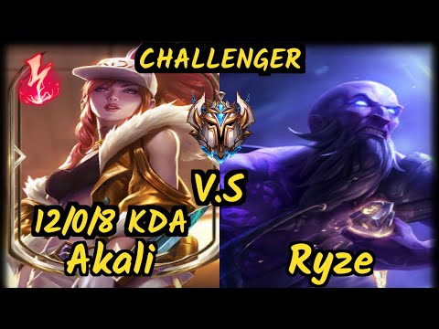 TSM Ablazeolive (AKALI) vs RYZE - 12/0/8 KDA MID CHALLENGER GAMEPLAY - NA