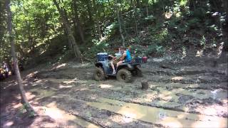 preview picture of video 'ATV's playing in the mud pits at Sandtown Ranch near Batesville, Arkansas'