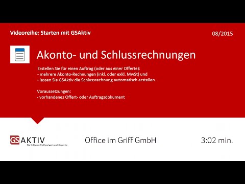 GSAktiv - Akonto- und Schlussrechnung erstellen