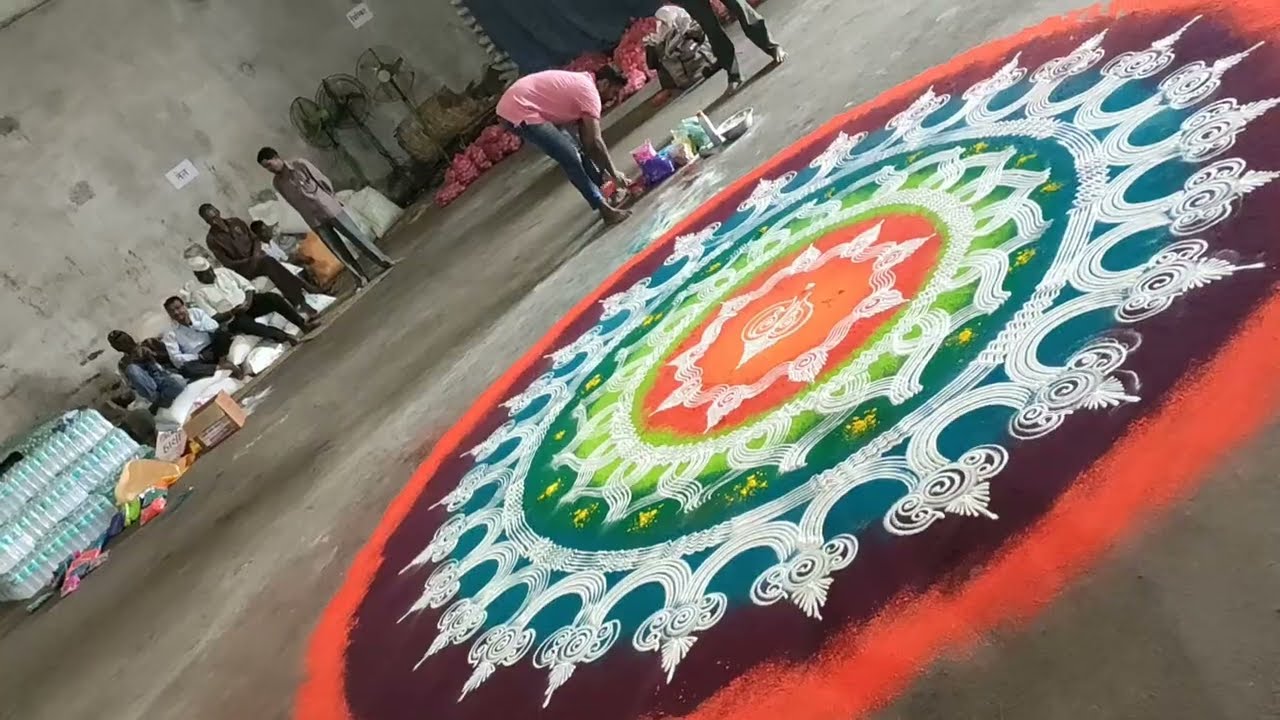 rangoli design for competition large flower by ganesh vedpathak