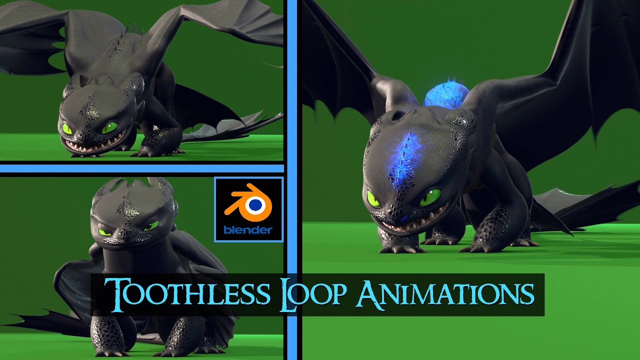 Toothless Cycle Animations | HTTYD - Blender 3D