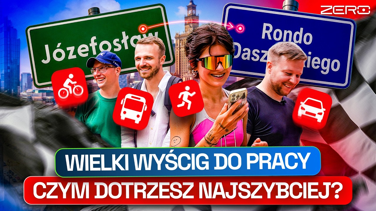 ROWER, AUTO, AUTOBUS, BIEG - KTO BĘDZIE SZYBSZY? WIELKI WYŚCIG PO WARSZAWIE
