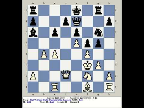 Larsen, Bent vs Kasparov, Garry | SWIFT Chess World Championship 1987, Brussels Belgium