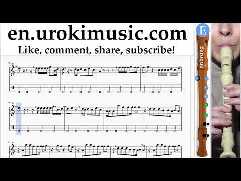 Recorder lessons (B.) Shakira - Me Enamoré Sheet Music Tutorial Part#2 um-i352