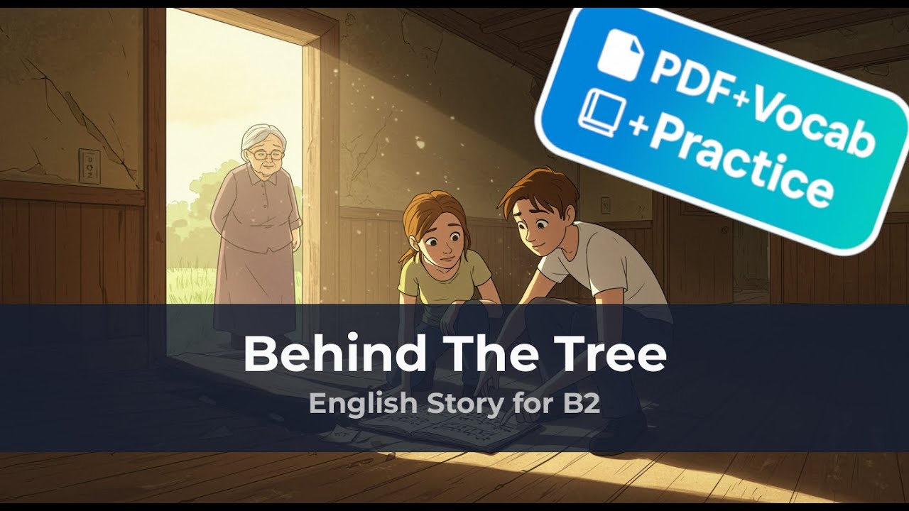 English Story (B2) - 🌳 Behind The Tree | FREE PDF + Vocabulary + Exercises Inside!