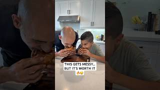 Who makes the biggest mess? Sloppy Joe Challenge 👨‍👦 #familyfun #easyrecipes