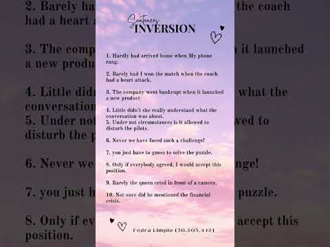 sentences inversion with negative adverbs - Fedra Limpio