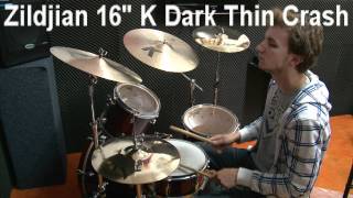 Video thumbnail for Zildjian 16" K Dark Thin Crash @MyPerfectCymbal.com #AA47279 056 by Hit it happiness