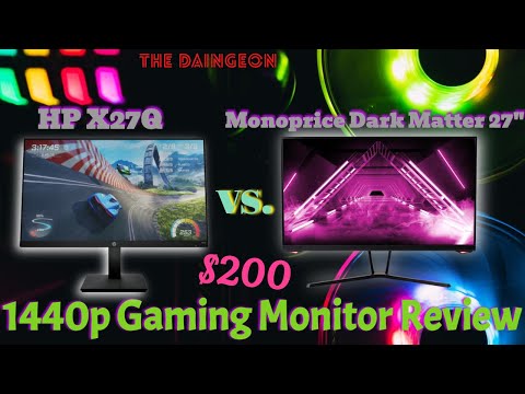 Best $200 Gaming Monitors Reviewed!  HP X27Q 27" 1440p vs. Monoprice Dark Matter 27" 1440p