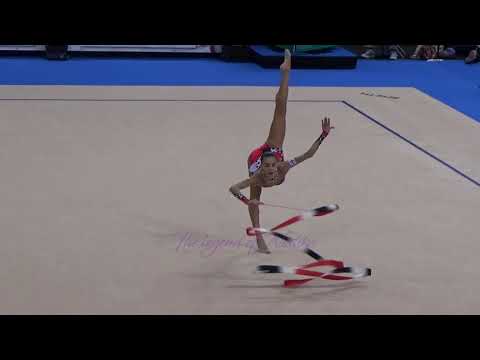 Natela BOLATAEVA (GEO) ribbon - 2015 Stuttgart worlds Qualifs