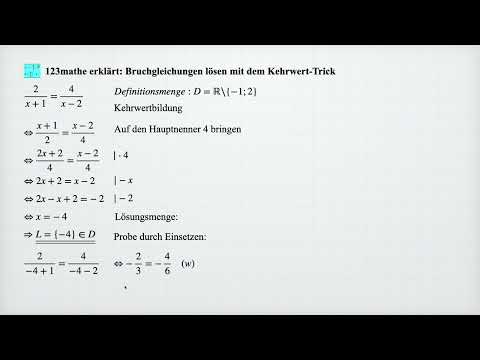 Bruchgleichungen lösen, Trick: Kehrwertbildung