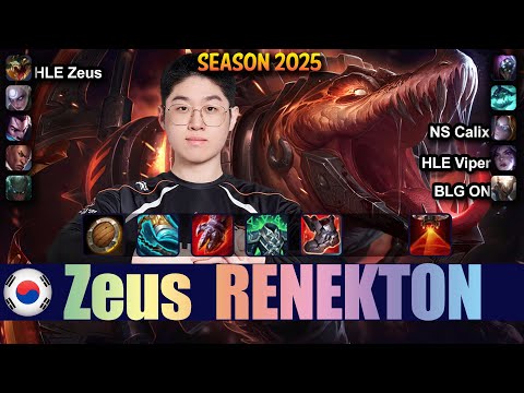 HLE Zeus RENEKTON vs JAX Top - Patch 25.19 KR Ranked | lolrec