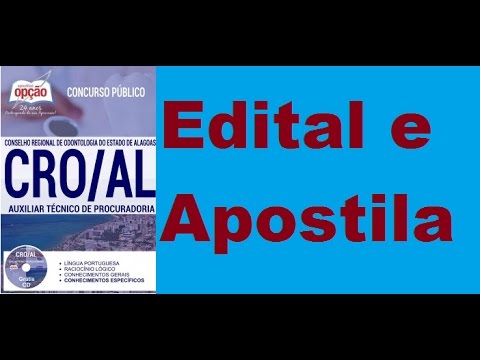 Edital Concurso CRO AL Apostila de Auxiliar Técnico de Procuradoria 2017