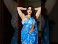 Vibrant Blue Floral Saree Styling For Festive Daytime Glam Desi Sarees 2025 Sareestyle