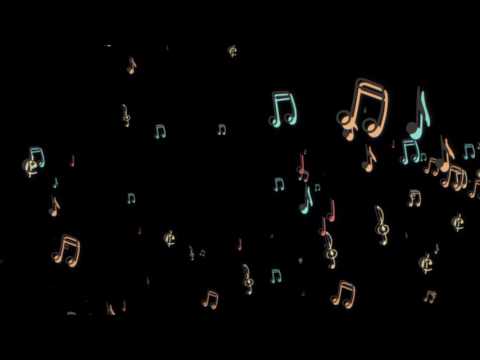 Music Notes floating from the side (black background) Particular - free motion graphics