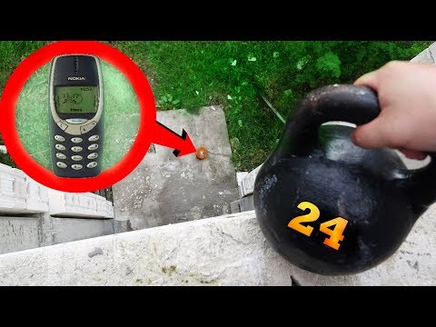 WHAT IF I DROP A 53 POUND KETTLEBELL ON A NOKIA 3310!?! Video