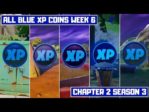 All 5 Blue XP Coins Locations Week 6! - Secret XP Coins Fortnite Chapter 2 Season 3