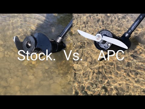 Minn kota stock VS APC prop (10X4 APC vs 10X5M-LH APC vs Stock) links to props in description!!!