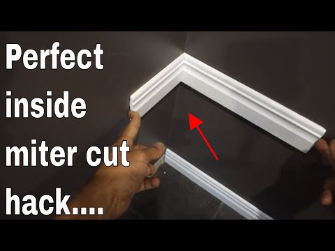 perfect inside miter joint hack - baseboard molding install