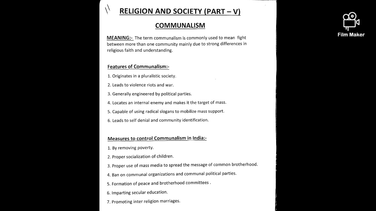 Sociology Class-12th (Religion & Society Part-5)