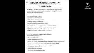 Sociology Class-12th (Religion & Society Part-5)